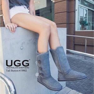UGG Bailey Button Triplet II Boot Color: Grey Size 6